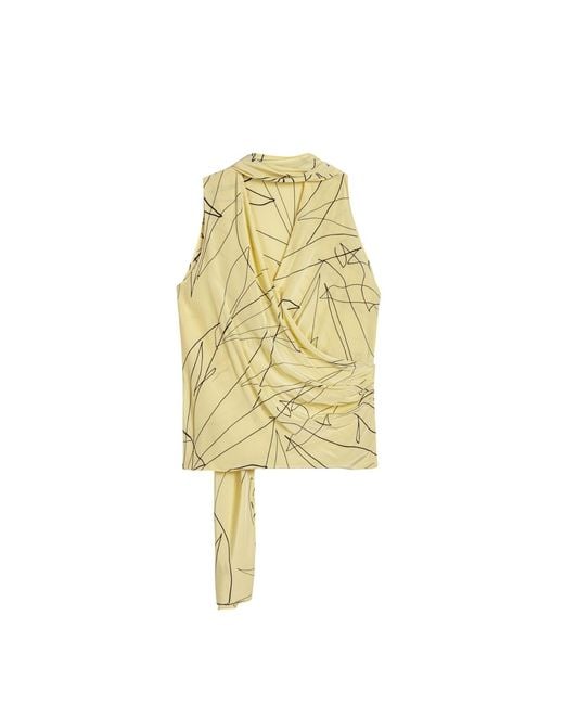 Nocturne Yellow Shawl Detail Blouse