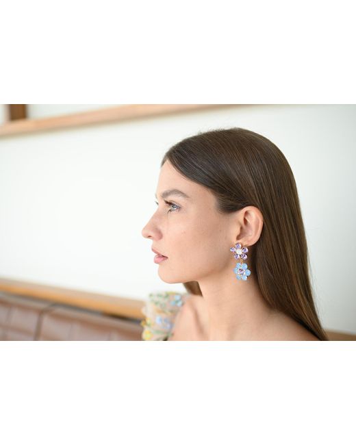 The Pink Reef Blue Penelope Handcrafted Gem Floral