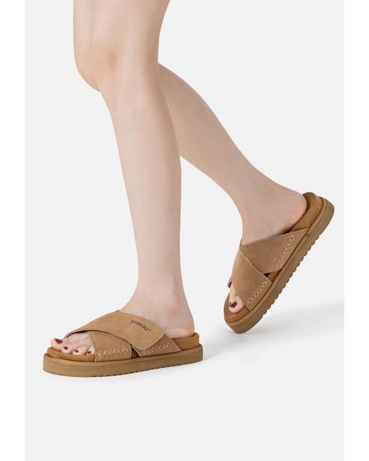 EverAu Australia Brown Rose Leather Sandals