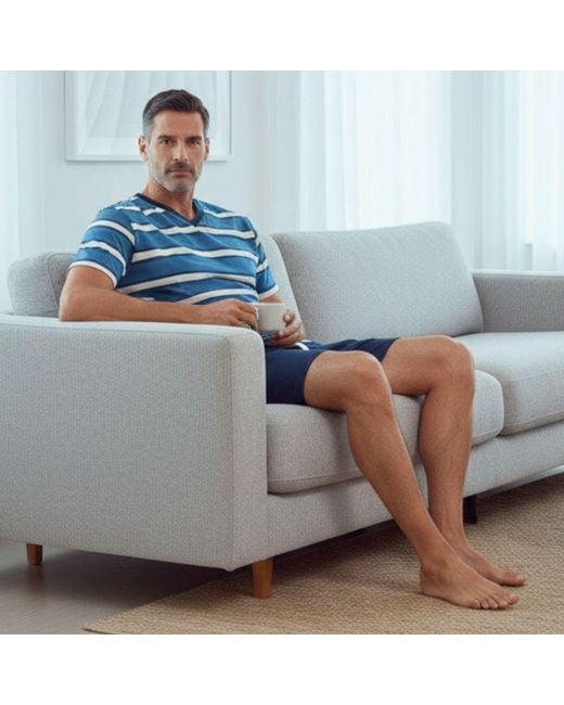 Zd - Zero Defects Blue Short Modal Pyjamas Silva for men