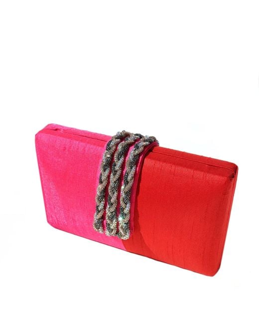 Simitri Red Gulaab Clutch