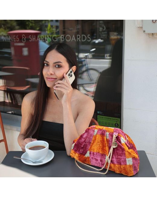SJW BAGS LONDON Red Neutrals Victoria Ikat Multicolour Bag