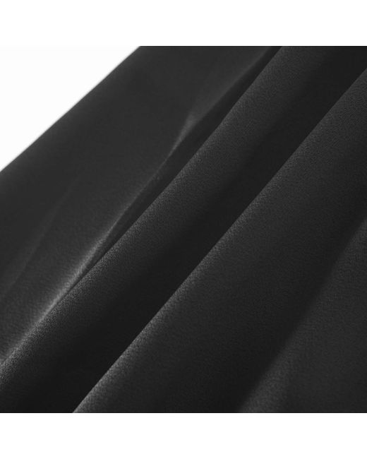 Smart and Joy Black Satin Blouse With Twisted Bow – Long Sleeves
