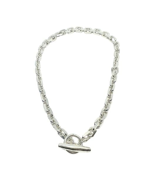 Tg-Jewellery by Tamara Gervasio Metallic Rectangular Trace Choker T-Bar Necklace – Sterling