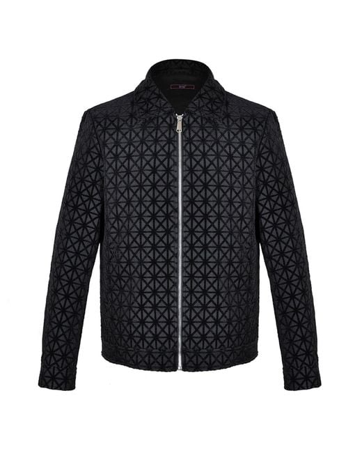 DAVID WEJ Black Kensington Luxury Velvet Jacquard Aviator Set for men