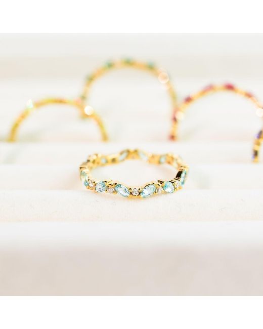 Belinda Jewelz Metallic Aquamarine Marquise Birthstone Infinity Ring