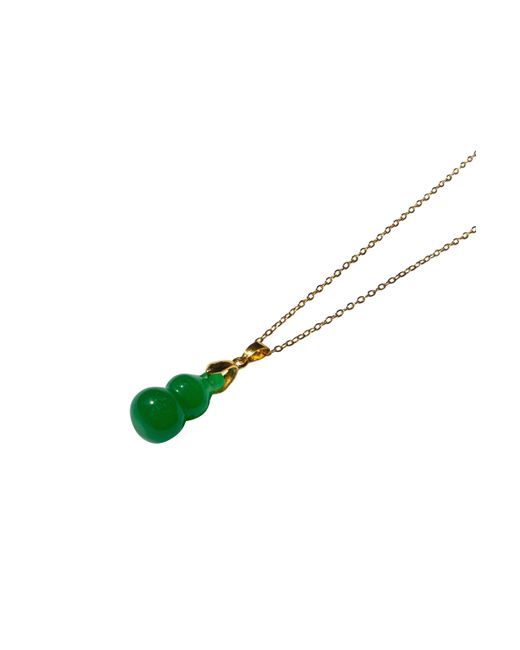 seree Green Hulu Jade- Chalcedony Pendant Necklace