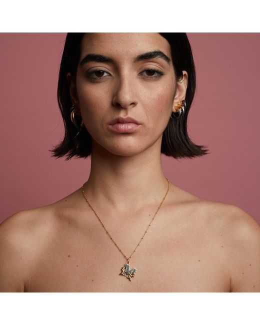 Kasun Metallic Plated Y Initial Necklace With Marble