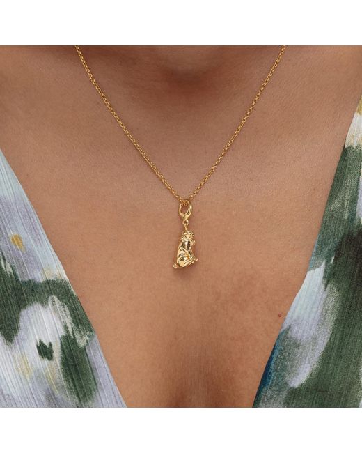Lily Charmed Metallic Plated Pug Charm Necklace