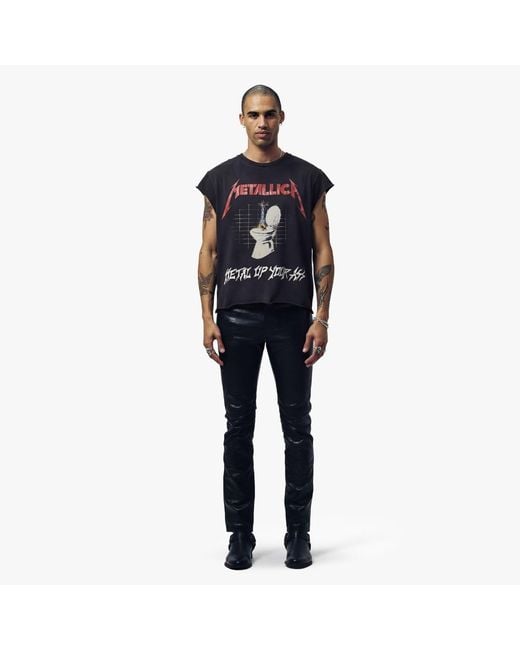 Other Uk Black Metallica Metal Up Your Ass Raw Edge T-Shirt for men