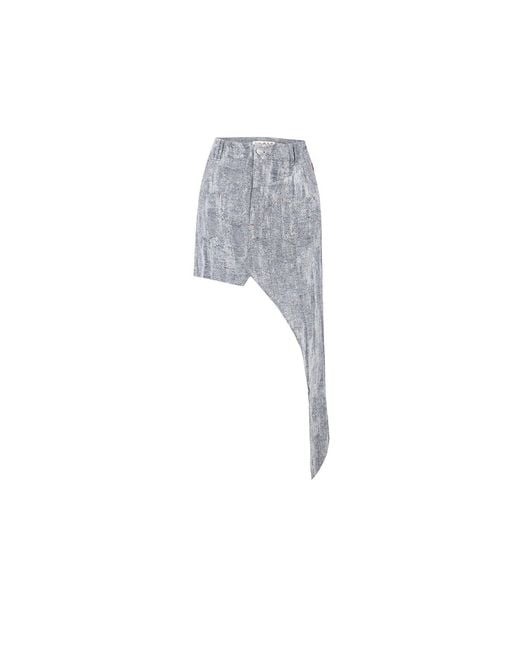 Pcfg Gray Cotton Free Heaven Cut Out Denim Skirt