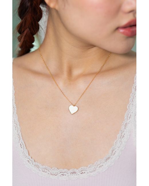 Rejected Hearts Club Metallic Single Hearted Girl Filled 18" Necklace With Magnetic Clasp