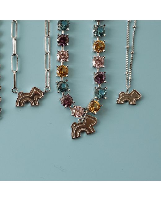 Cloud Haven Metallic Cz Logo Pendant Necklace