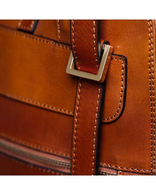 Time Resistance Brown Convertible Leather Backpack Shoulder Bag Cognac