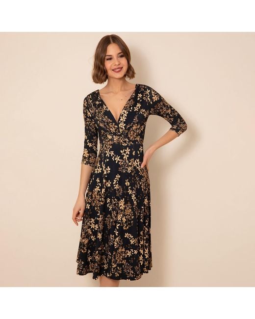 Alie Street London Black Annie Dress Petite Golden Blossom