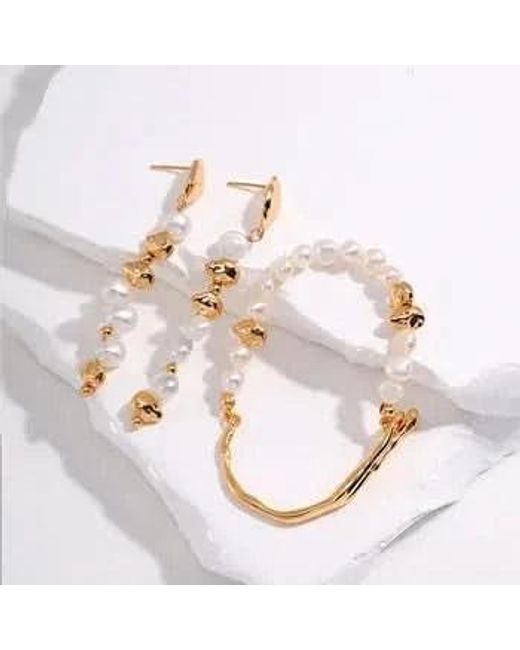 Angel Barocco Metallic Vermeil Baroque Pearl Drop Earrings