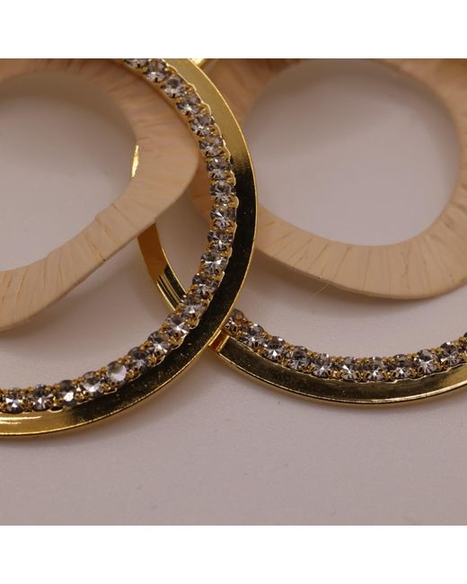 Nart Nature Making Art Metallic The Shiny Arch Buriti Natural Fiber Earrings