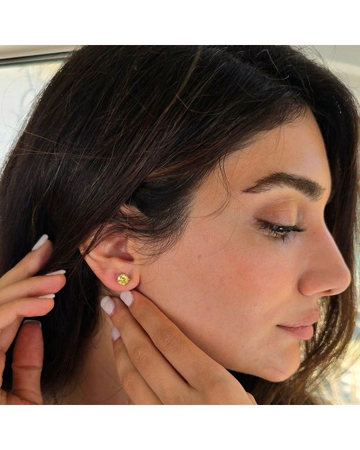 Harfi Green Citrine Moissanite Crystal Sterling Earrings