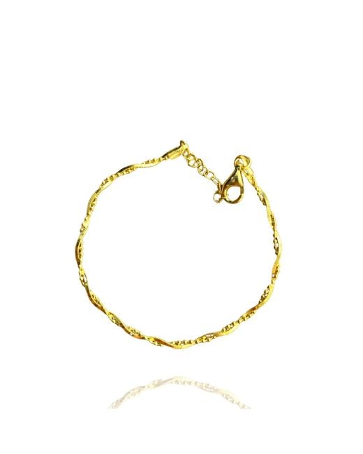 Spero London Metallic Bead Chain Twisted Sterling Bracelet