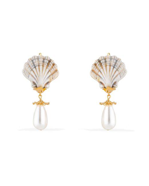 Pats Jewelry Metallic Shell Pearl Earrings