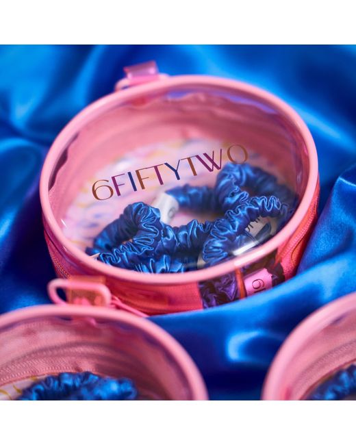 6Fiftytwo® Blue Pure Mulberry Mini Silk Scrunchies
