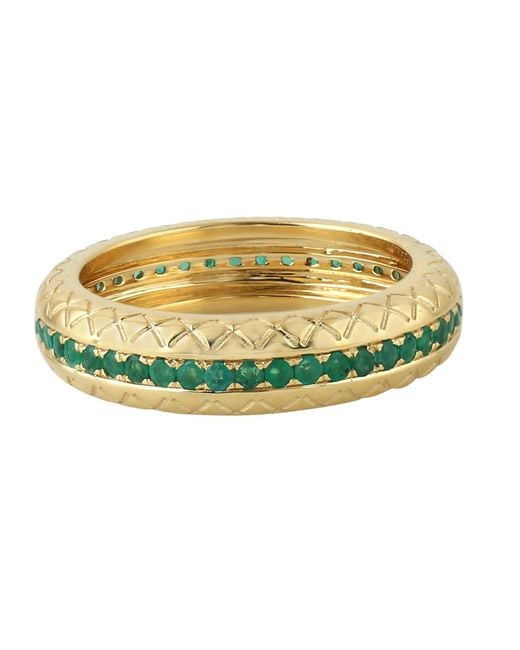 Artisan Yellow Emerald Eternity Band Ring