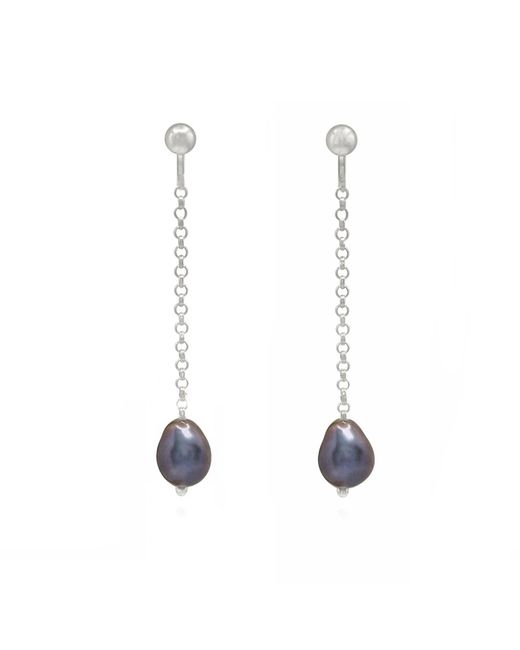 Ninemoo Metallic Midnight Baroque Pearl Earrings
