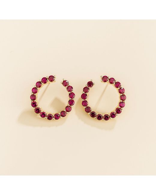 Juvetti Red Kom Earrings Set With Ruby
