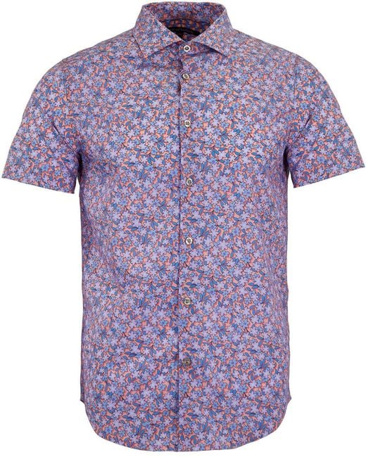 Lords of Harlech Purple Scott Lawn Shirt for men