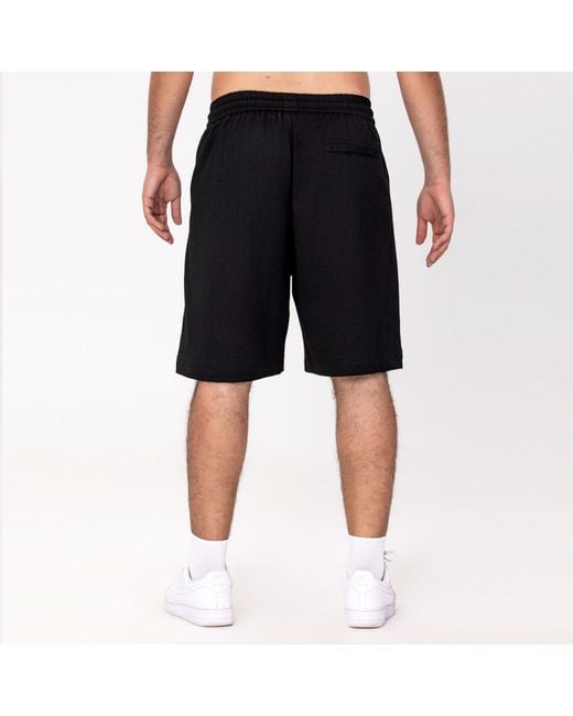 Smart and Joy Black Bi-Material Casual Shorts for men