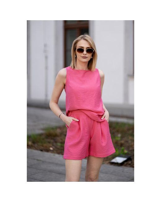 Oh!Zuza Pink Echo Viscose Shorts Pockets