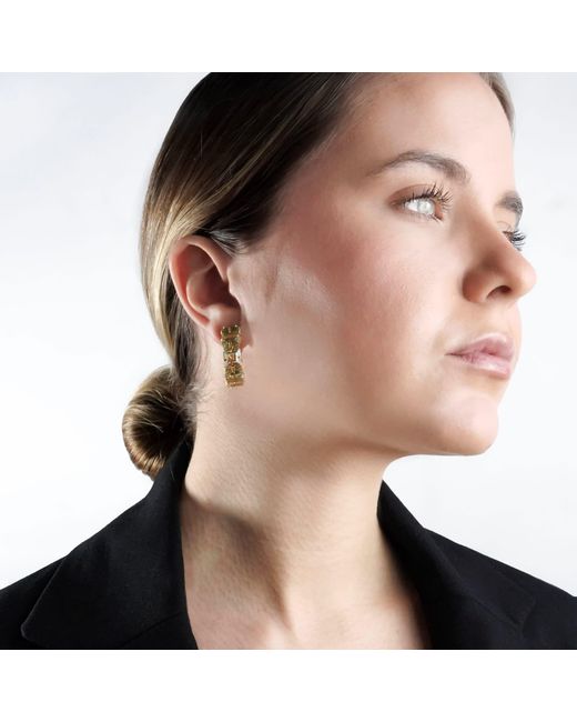 Bounkit Metallic Alanna Hoops Amethyst Clip On