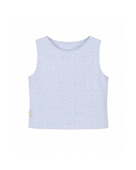 Mind Traveler Blue Claudia Sky Gingham Top