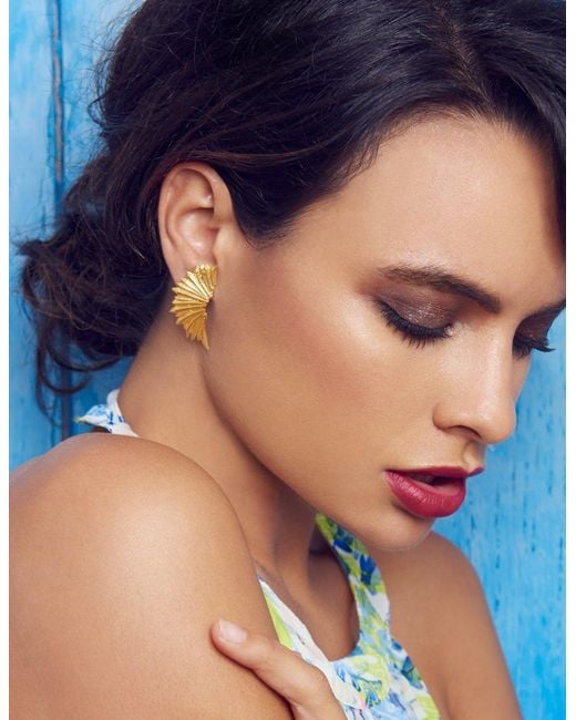 Lavani Jewels Metallic Goldplated Wings Earrings