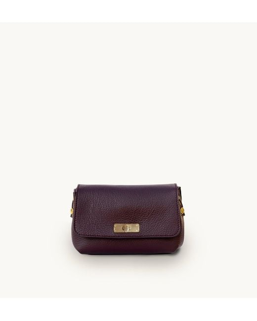 Apatchy London Purple The Maisie Mini Burgundy Leather Bag