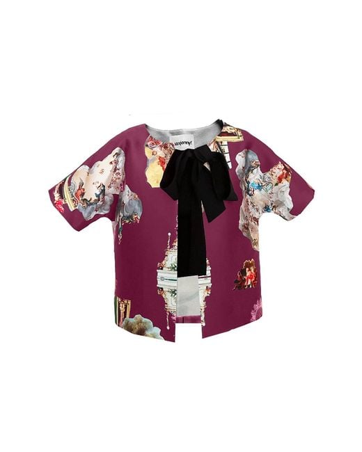 Maxjenny Red Cropped Jacket With Bow