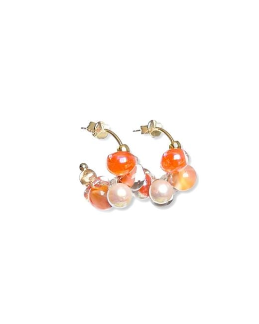 Malolo Jewelry Orange Sea Foam Earrings Mini Sun