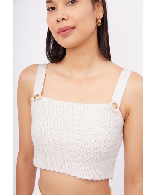 Peraluna White Iris Knitted Bralette