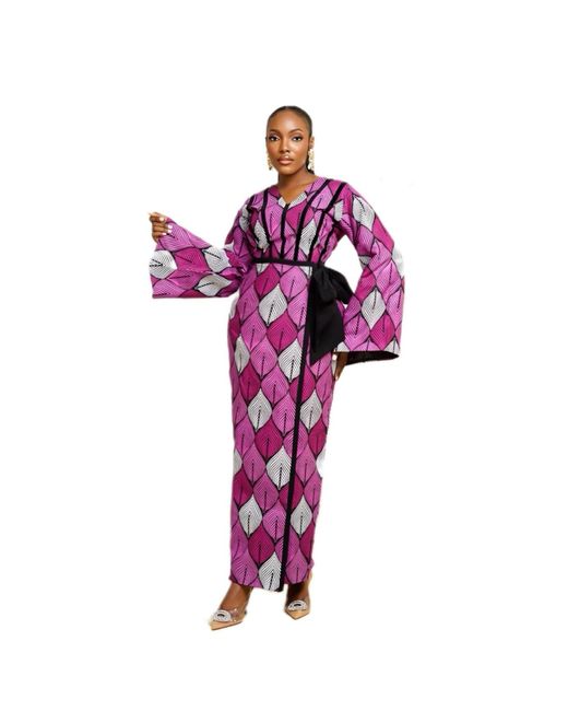 Spring Stitches Purple Tade Cotton Faux Wrap Dress