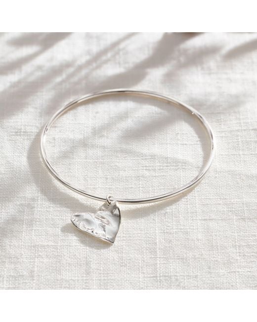 Posh Totty Designs Metallic Fortune Heart Charm Bangle