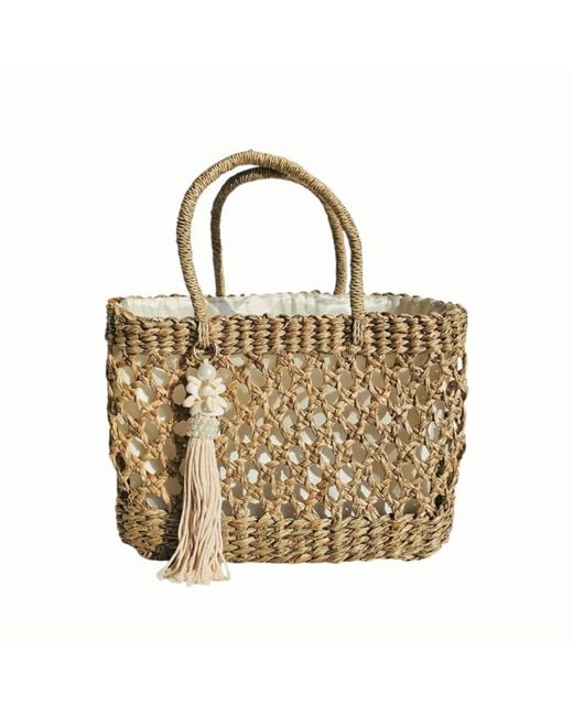 OhSun Metallic Neutrals Nessa Tassel Tote