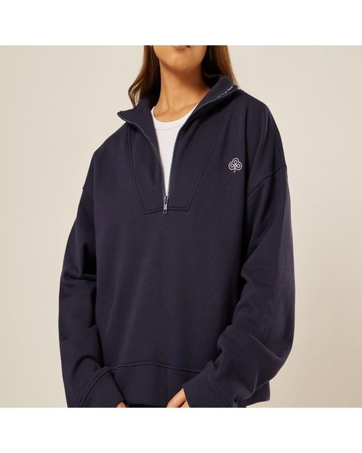 Be Athletica Blue Varsity Athletica Quarter-Zip Sweatshirt