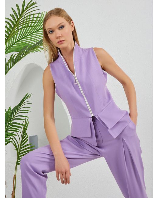 Lumina Eligma Purple Construct Vest Suit & Pants Ensemble