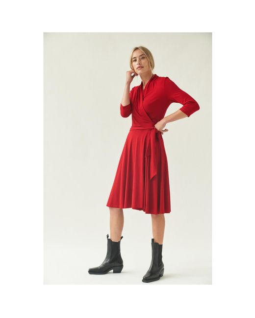 Marianna Déri Red Jersey Wrap Dress