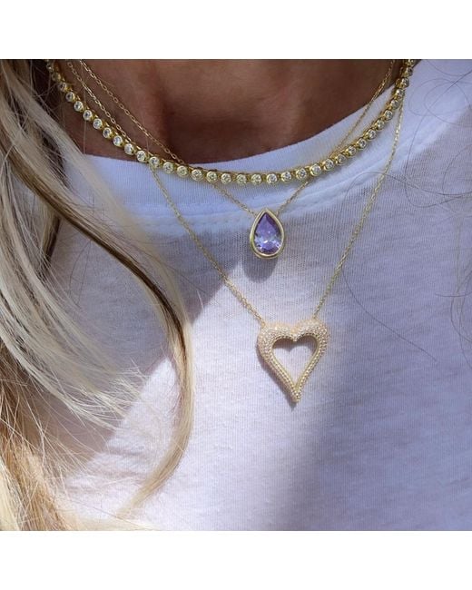 SHYMI Metallic Bezel-Set Solitaire Necklace