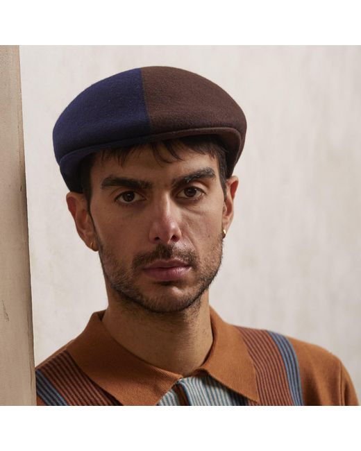 Dasmarca Hats Brown Presley Two Tone Blocked Felt Cap for men