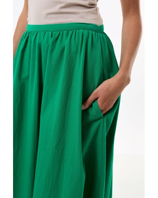 Louche Green Zoeline Recycled Cotton Midaxi Skirt