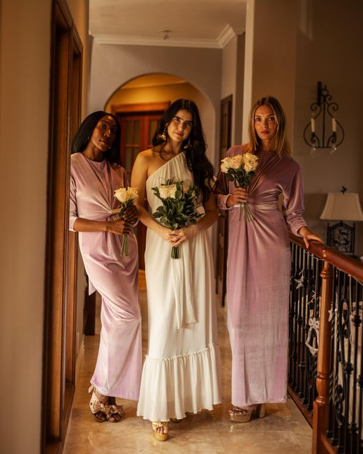 Jennafer Grace White Ivory Pleated One Shoulder Maxi Dress