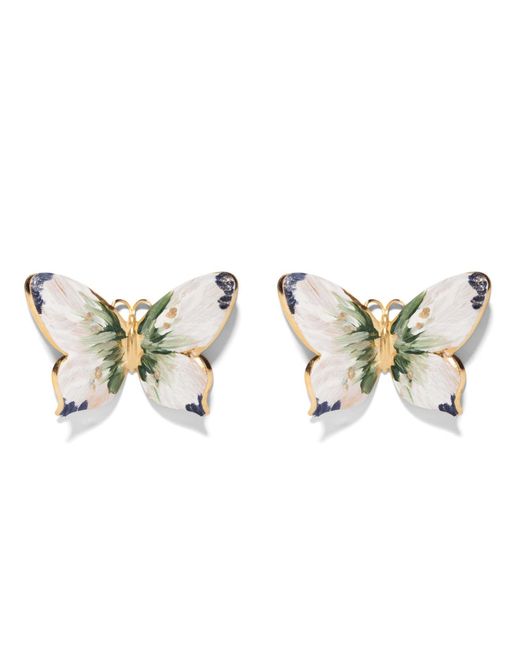 The Pink Reef Metallic Hand Painted Butterfly Earrings