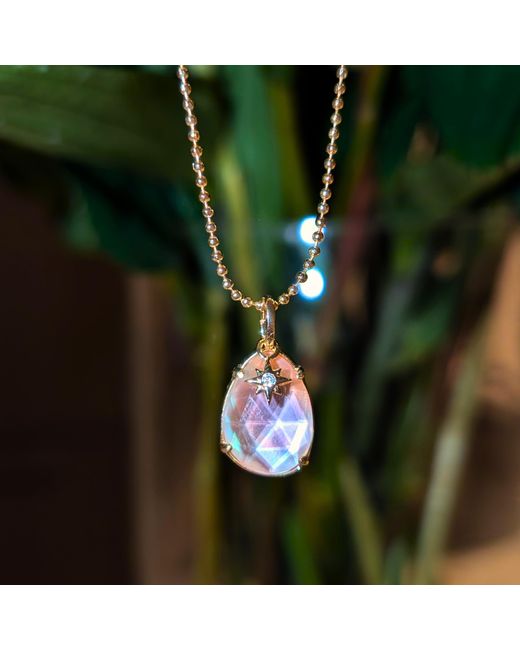 KAMARIA Metallic Stella Pearl Doublet Pendant Necklace With Star Charm